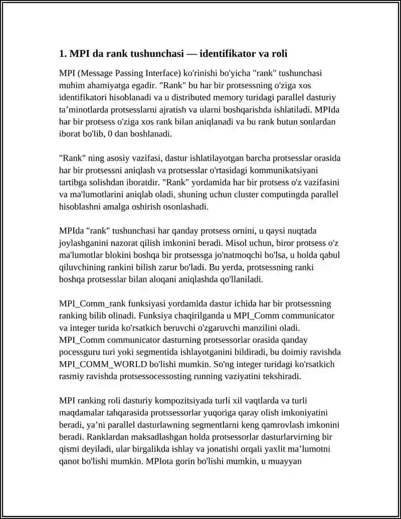 MPI DA RANK VA SIZE TUSHUNCHALARI 4