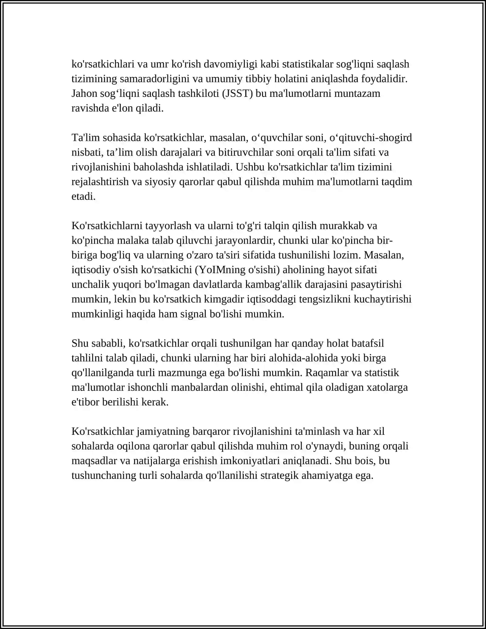 KO'RSATKICHLAR QANDAY E'LON QILINADI VA QO'LLANILADI? 4
