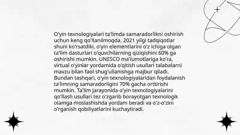 O'yin texnologiyalari yordamida ma'lumotlarni yo'naltirish usullari 4