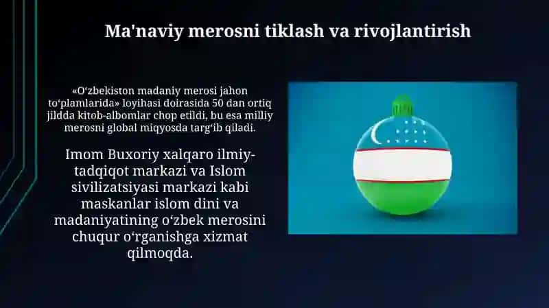 Mustaqillik yillarida O'zbekiston madaniy yuksalishi 4