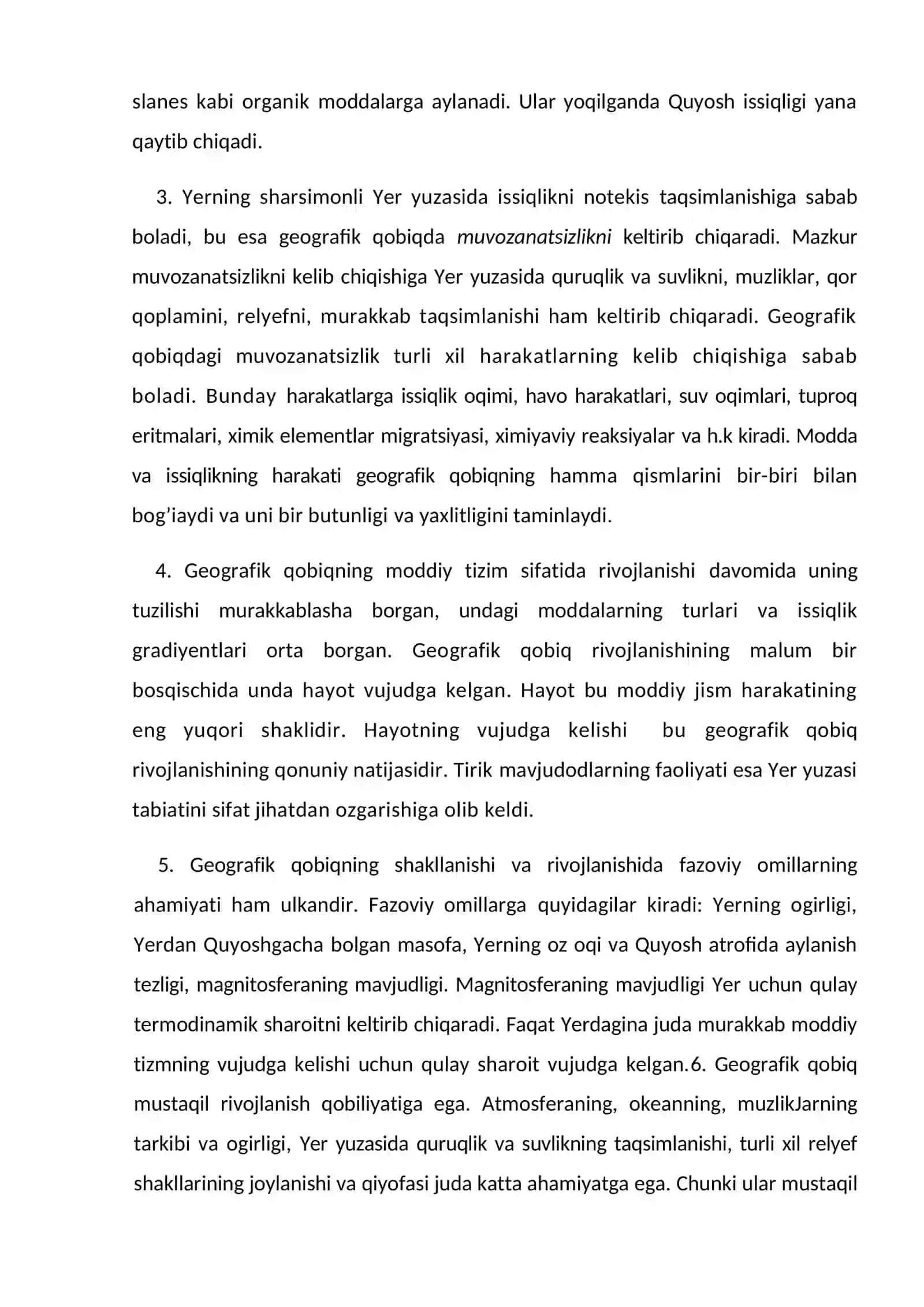 Geografik qobiqda modda va energiyaning aylanma harakati 4