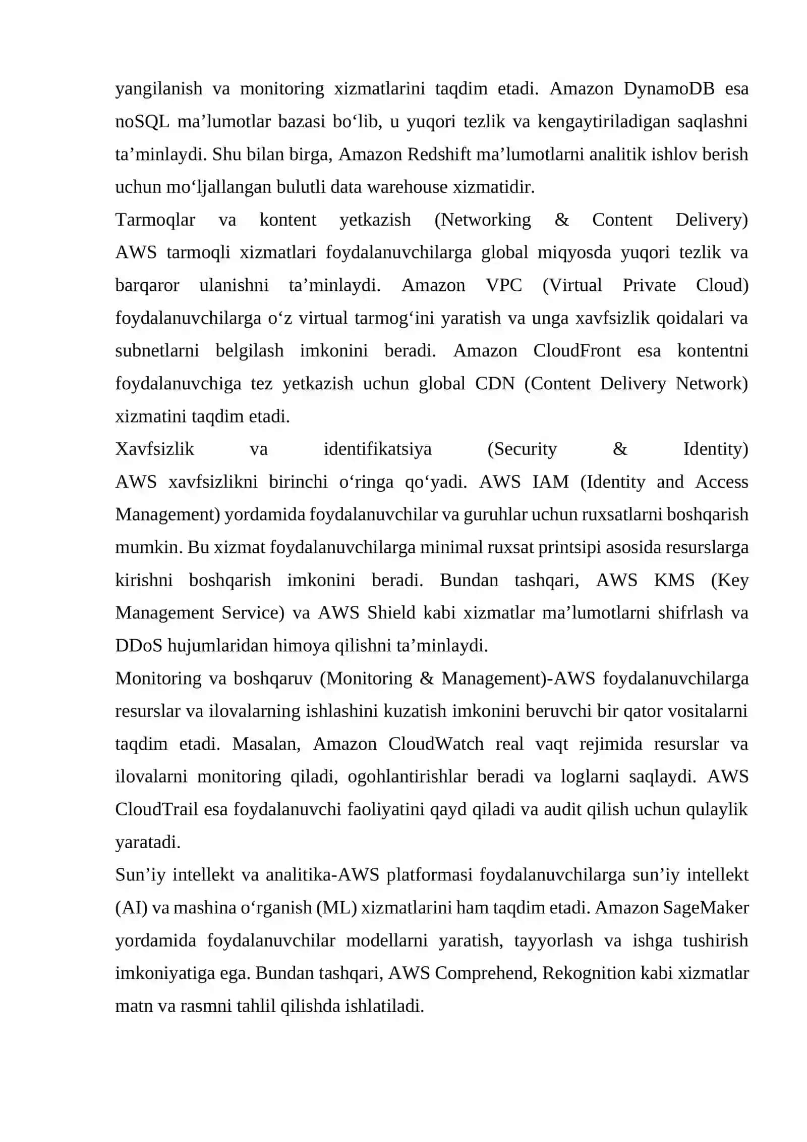 Bulutli texnologiyalar va taqsimlangan tizimlar 4