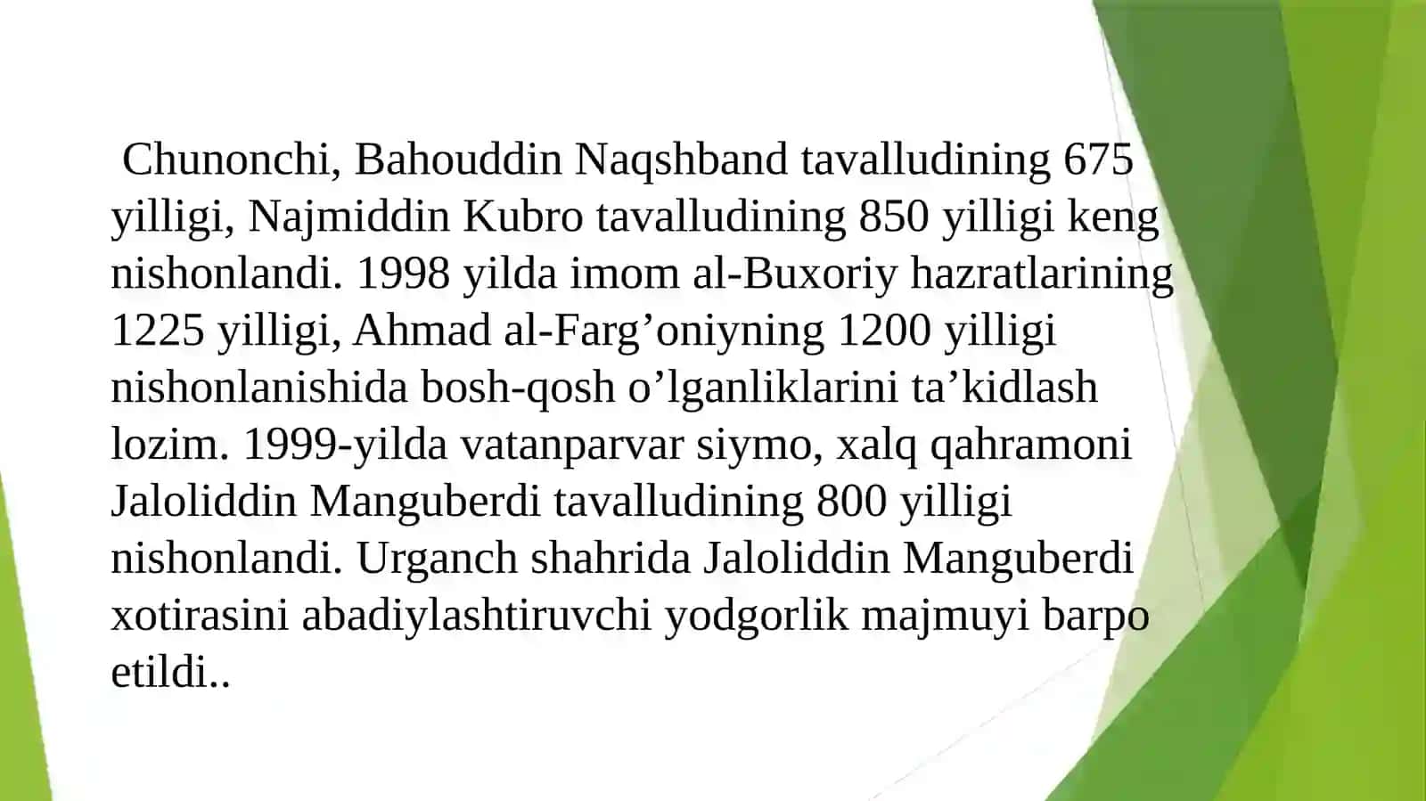 MUSTAQILLIK YILLARIDA BUYUK AJDODLAR VA TARIXIY SHAXSLARGA BO’LGAN E’TIBOR 4