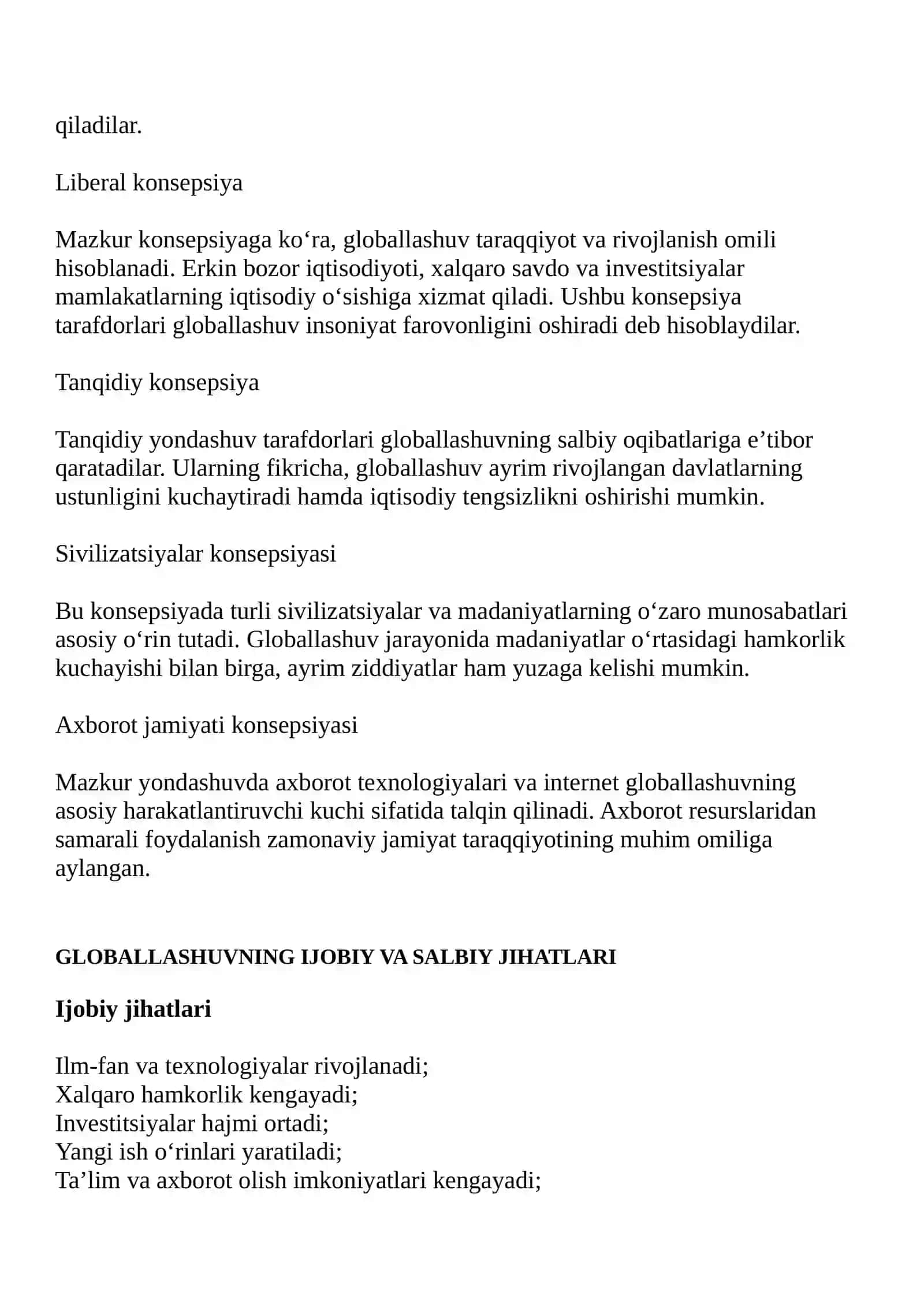 Globallashuv va globallashuv haqidagi konsepsiyalar 4