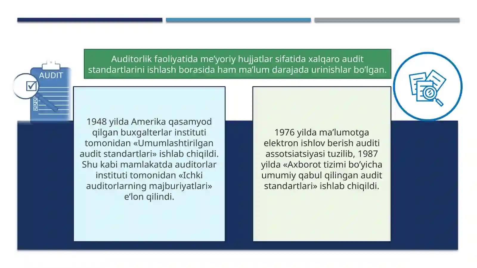 AUDIT XALQARO STANDARTLARINING AHAMIYATI VA VAZIFALARI 4