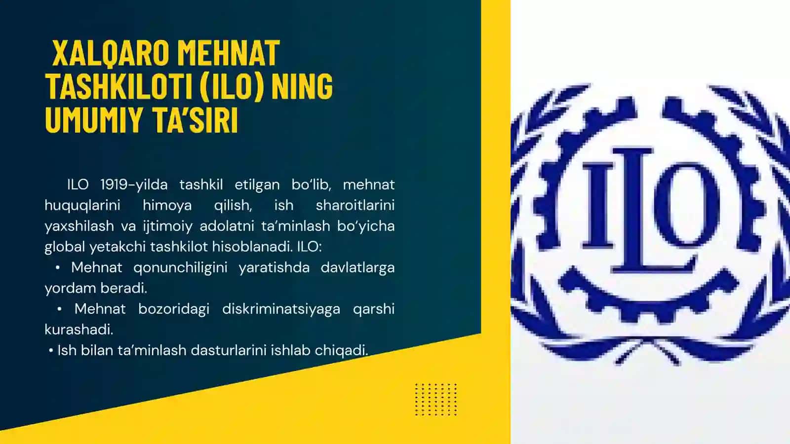 Mehnat siyosati va xalqaro tashkilotlar 4