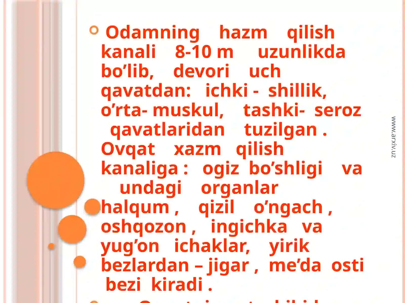 Ovqat hazm qilish tizimining umumiy tuzilishi va yosh xususiyatlari 4
