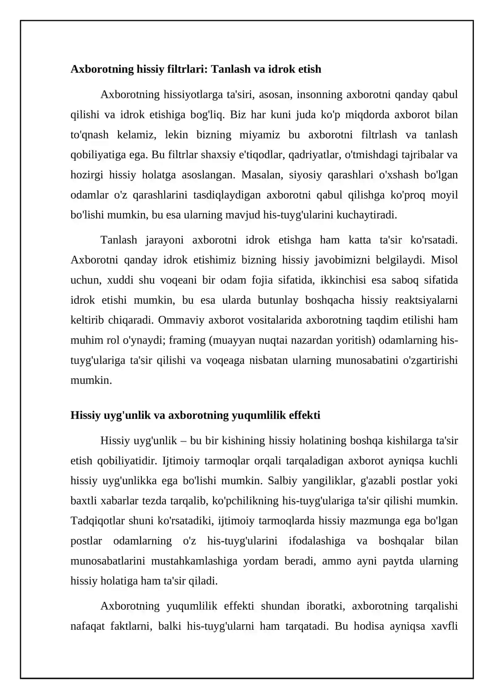 Axborotning shaxs his-tuyg‘ulariga ta'sir muammolari 4