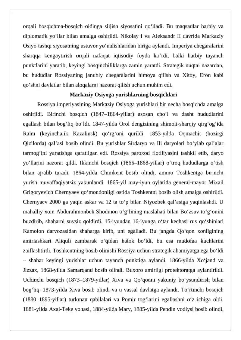 Rossiya imperiyasining Toshkentni bosib olishi 4