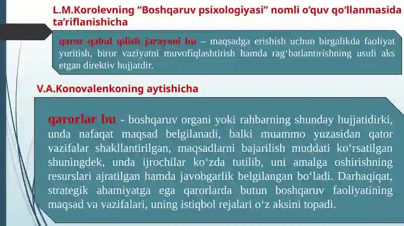STRATEGIK REJALASHTIRISH SUB’EKTLARI TOMONIDAN QAROR QABUL QILISHDA QO‘LLANADIGAN USULLAR 4
