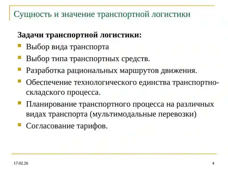 Тема Транспортная логистика 4