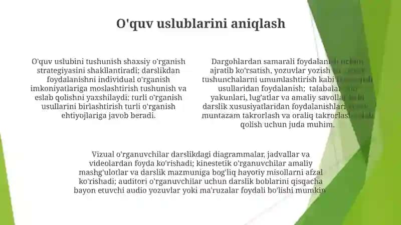 Darslik bilan ishlash usullari 4