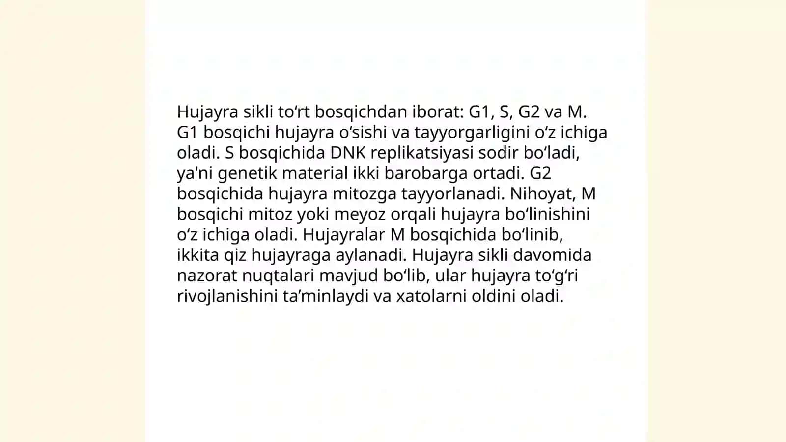 Hujayra sikli va uning mohiyati mikroorganizmlar genetikasi 4