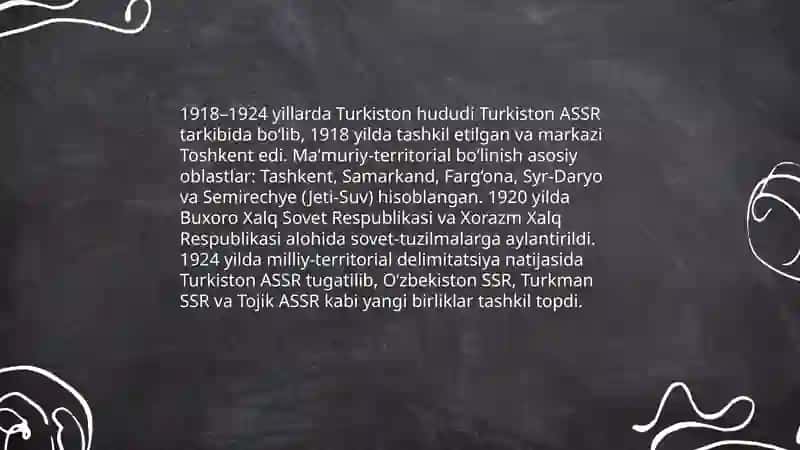 1917-1924 yillar Turkiston SSSR tarixiy geografiyasi 4