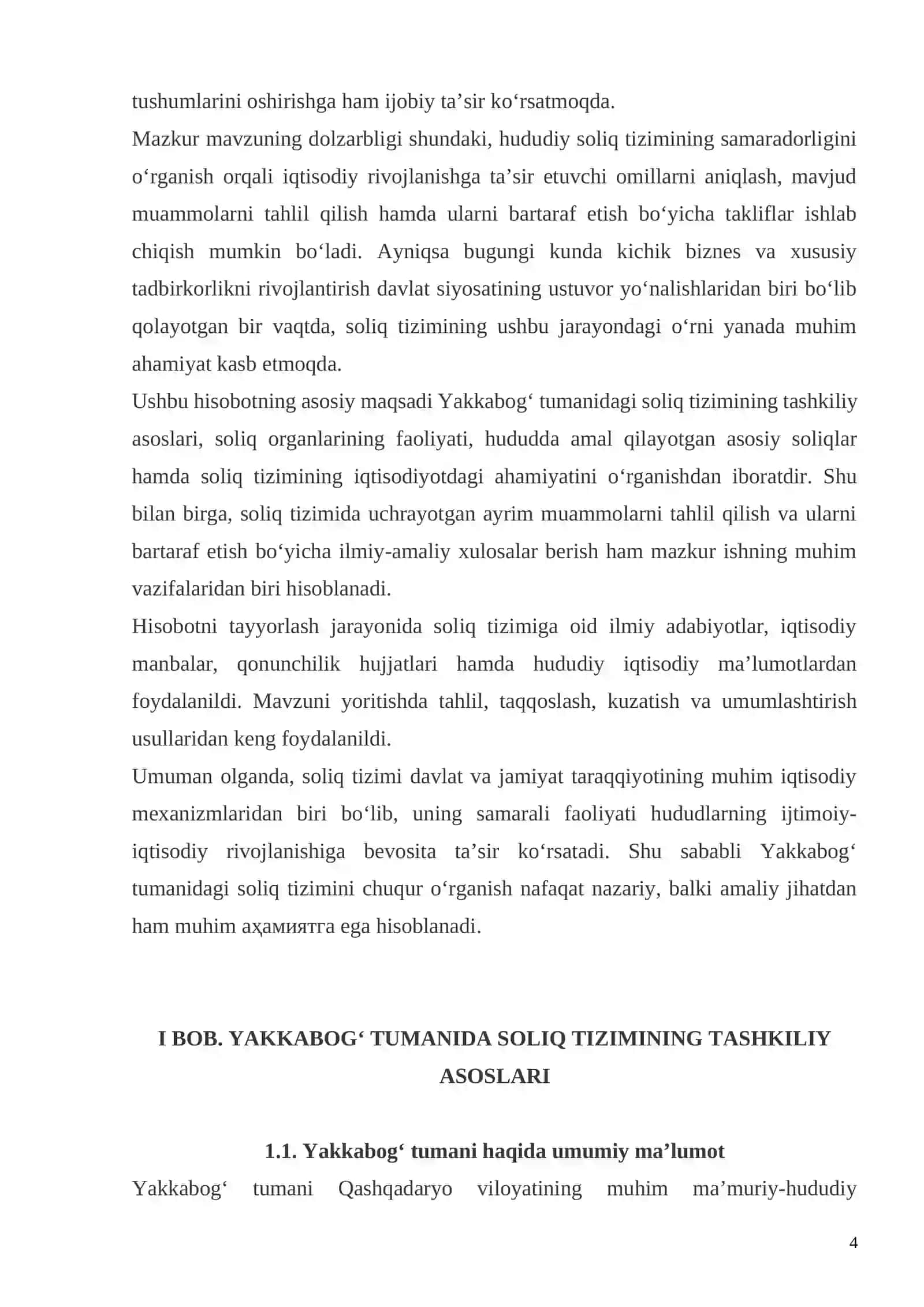 Qashqadaryo viloyati Yakkabog‘ tumani soliq haqida hisobot 4