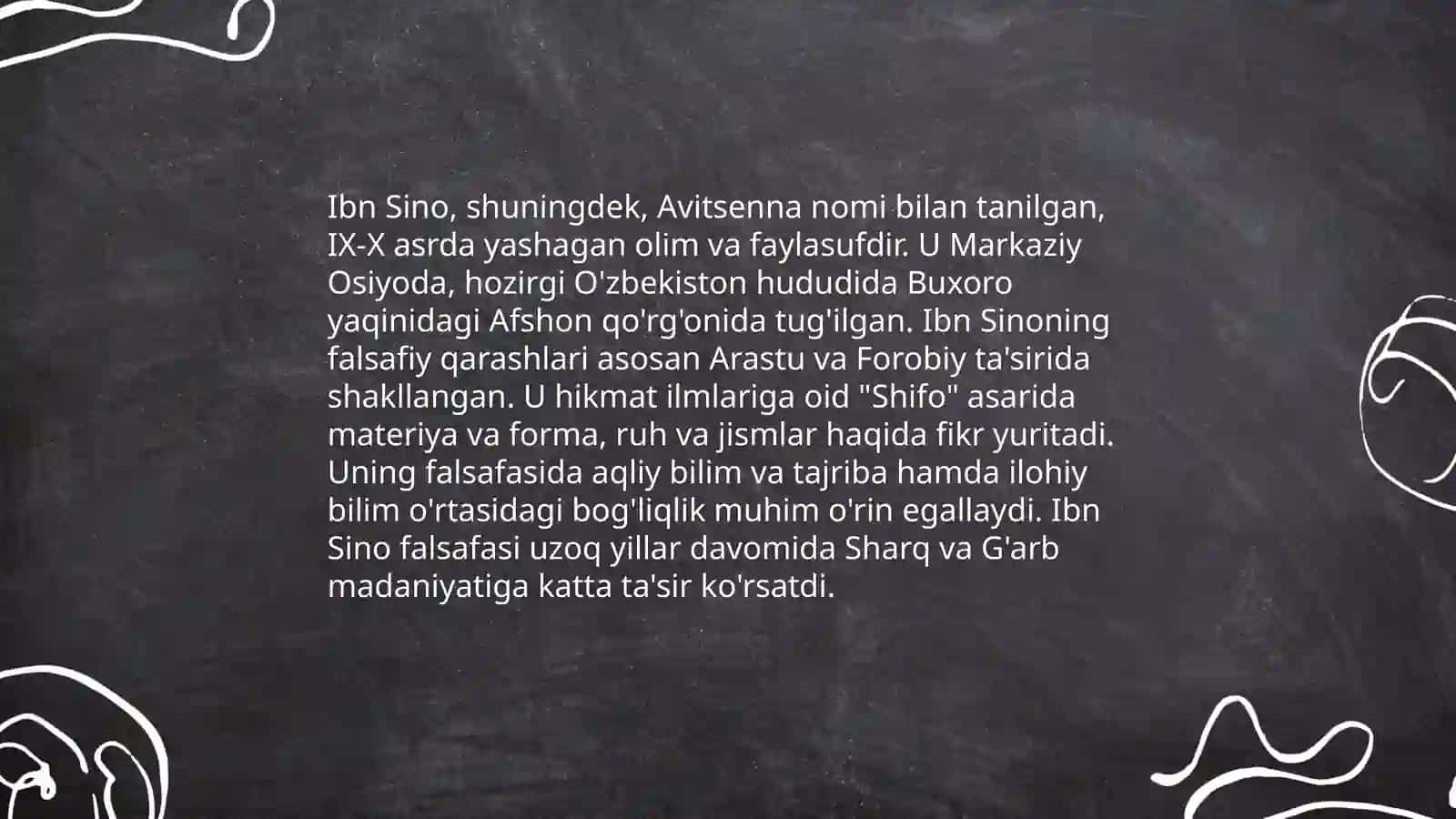 IBN Sinoning adabiy faoliyatiga oid asarlar annotatsiyasini tuzish 4