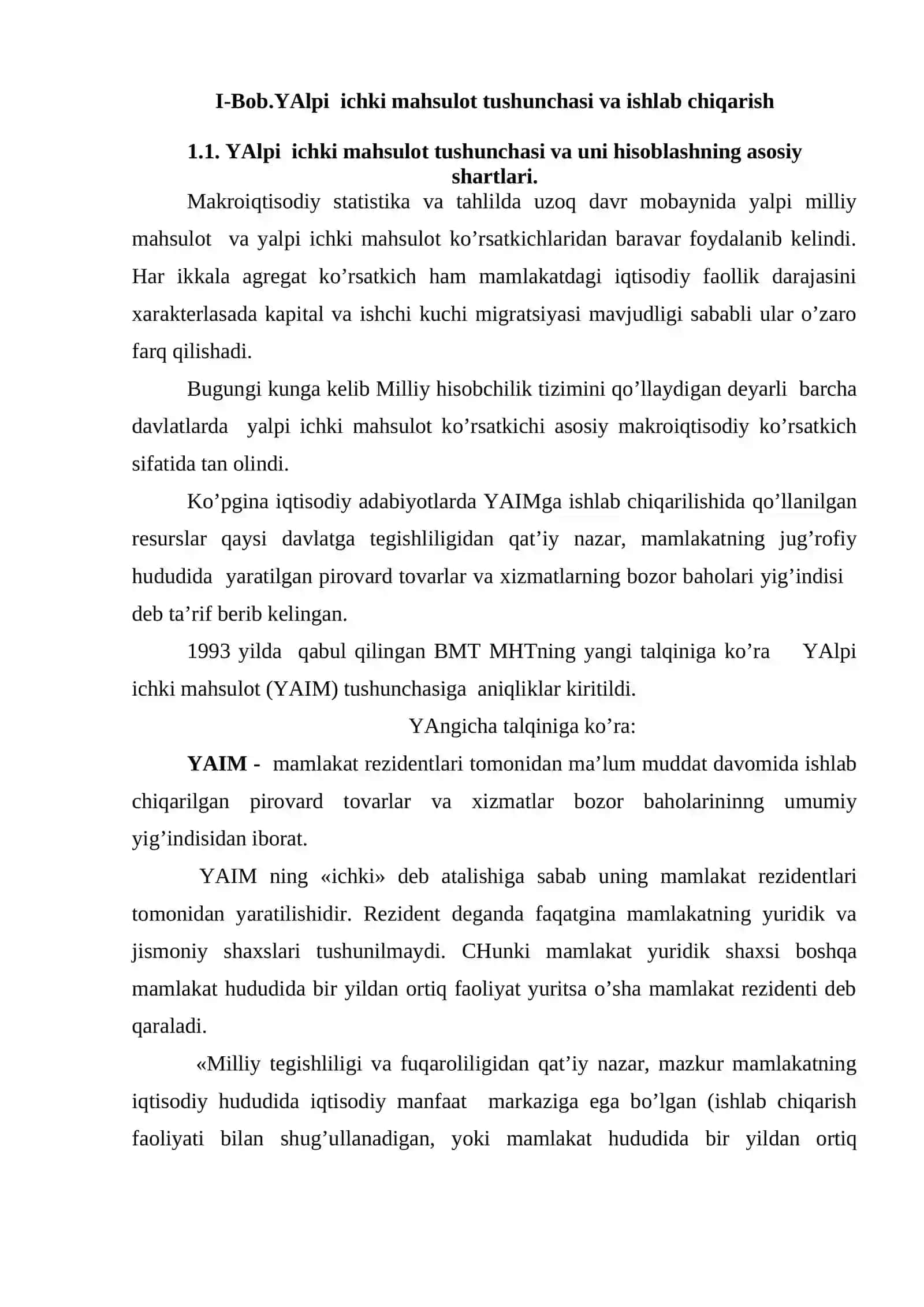 O'zbekiston Respublikasining YAIM tarkibidagi o'zgarishlar tahlili 4