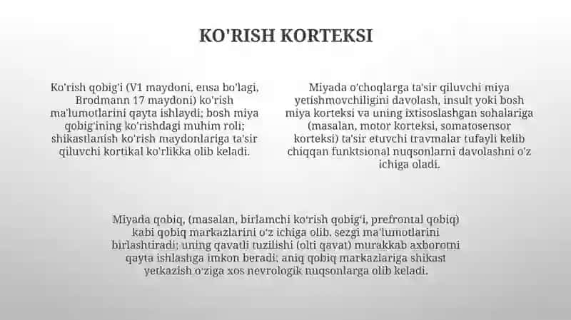 Miyada miya poostining relyefi va korteks markazlari 4
