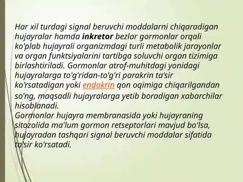 Ichkisekretsiya bezlari fiziologiyasi 4