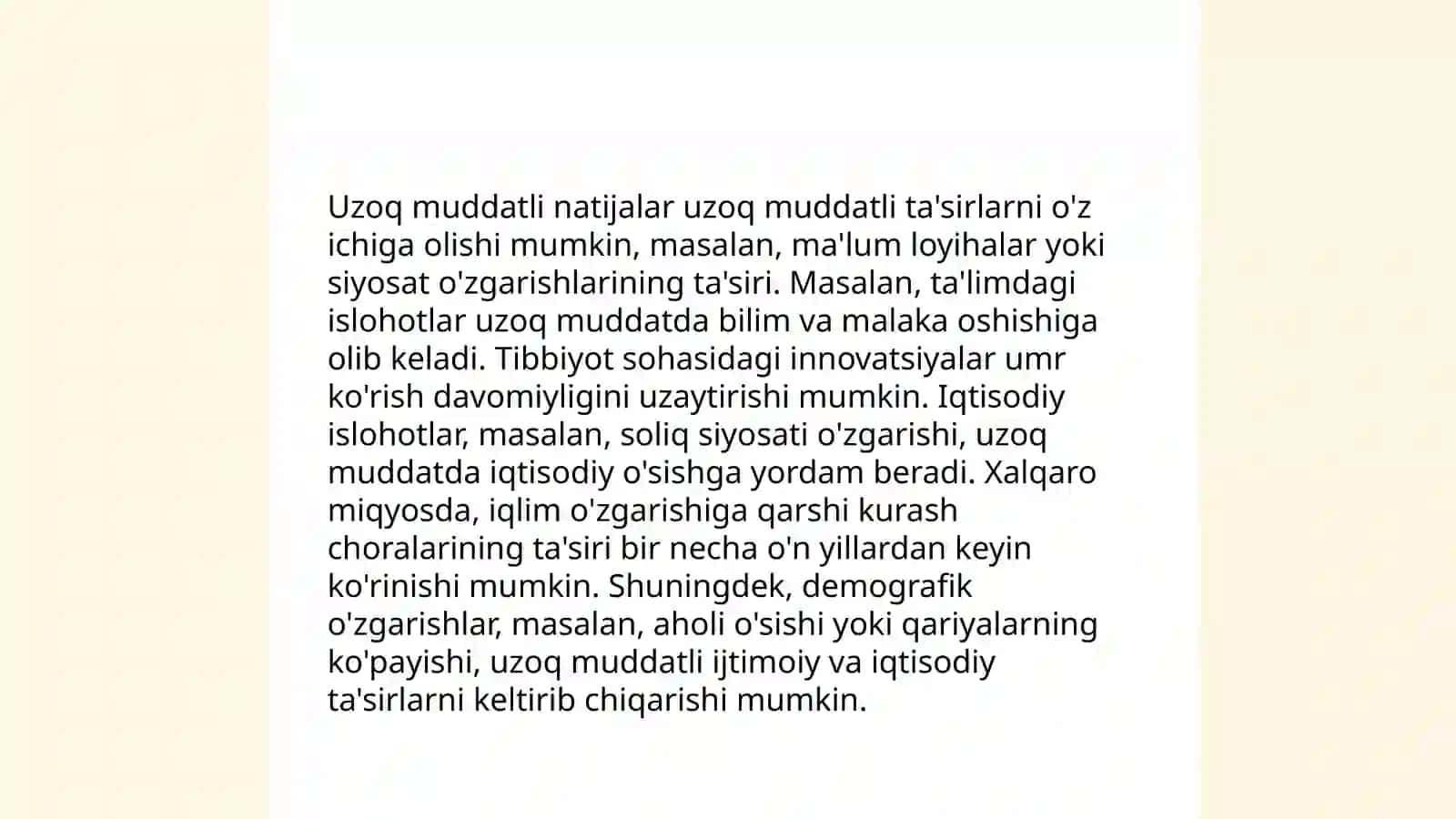 Qisqa va muddatli natijalar asosida baholash 4