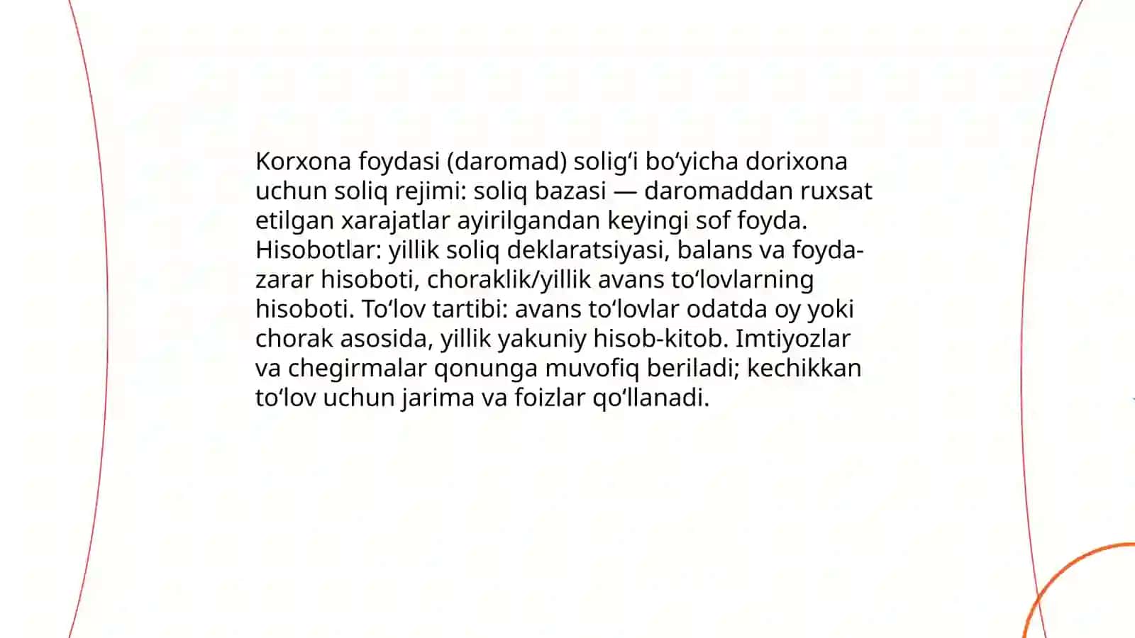 Dorixona tashkilotlari faoliyatining soliq va statistika hisobotlari 4