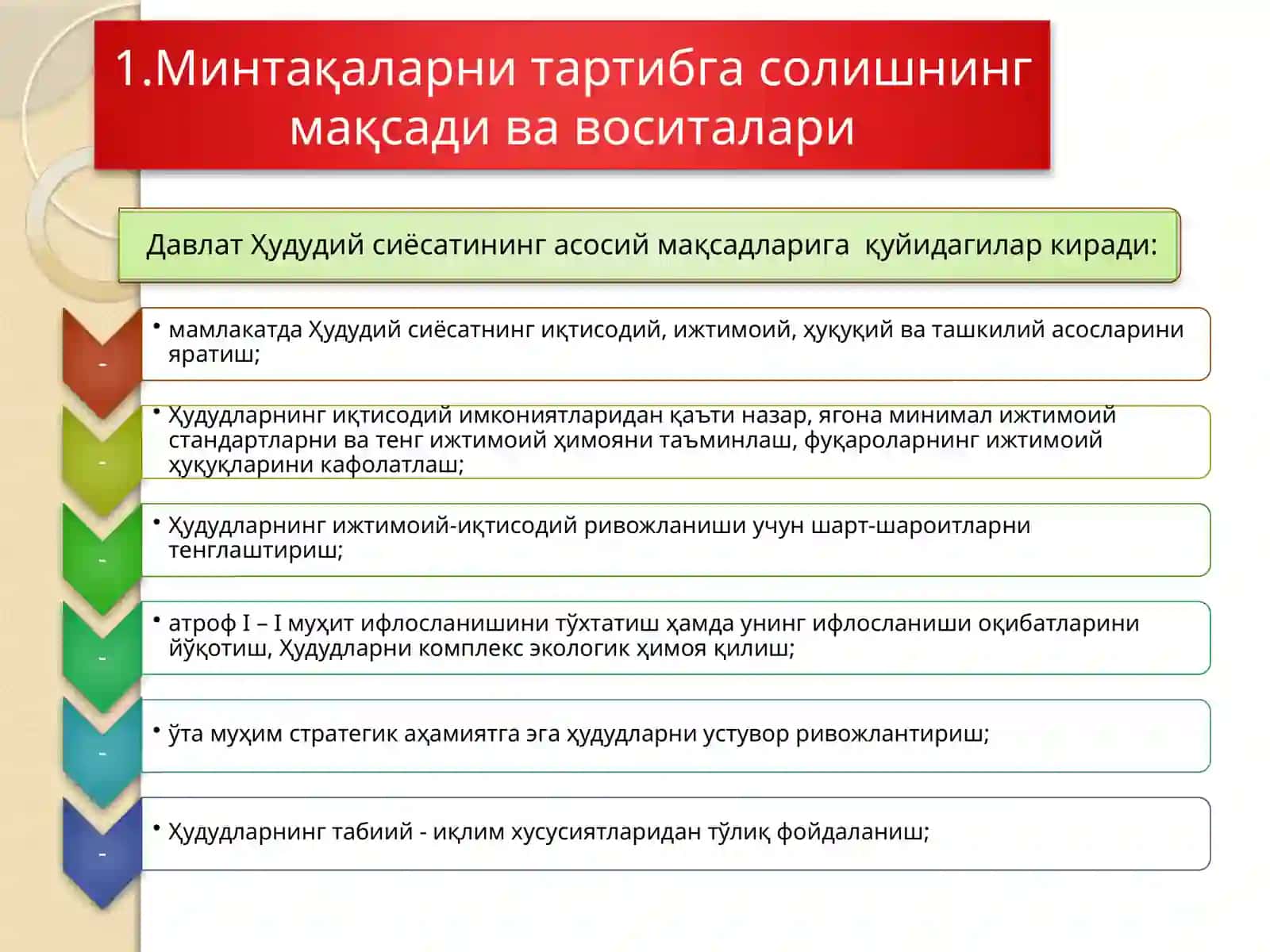 Минтақаларни ижтимоий-иқтисодий ривожланишини тартибга солишмеханизмлари 4