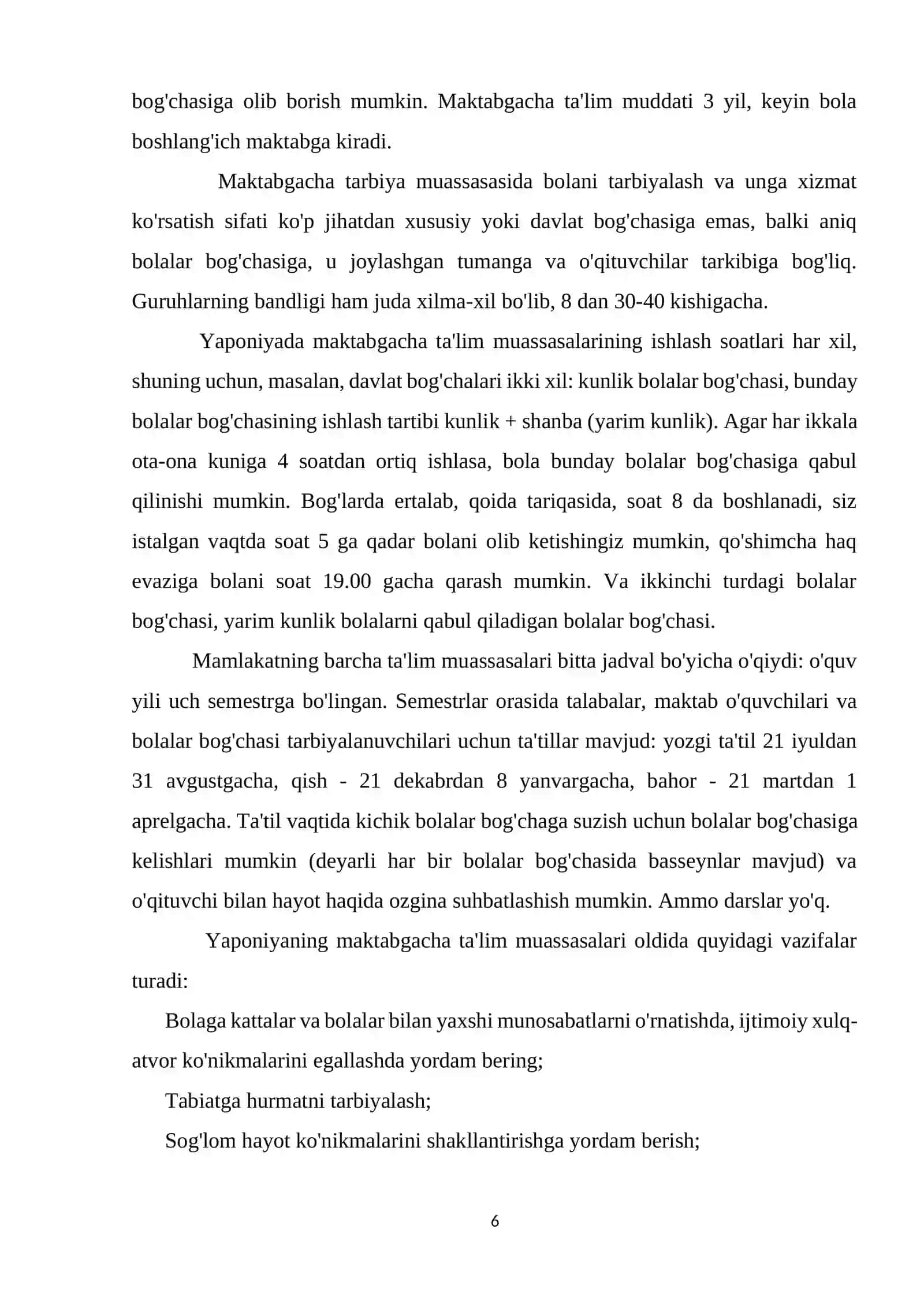 Yaponiya ta’lim tizimida maktabgacha ta’limning o’rni va uning o’ziga xos xususiyatlari 4