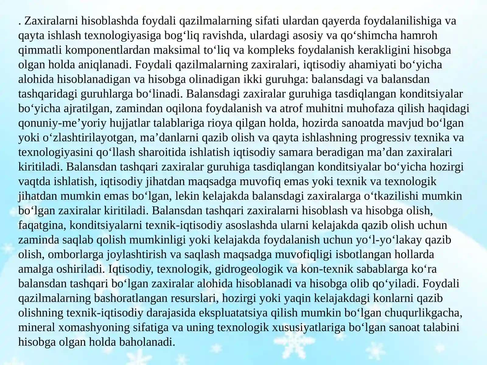 Foydali qazilmalar konlari zaxiralarni hisoblash usullari. 4