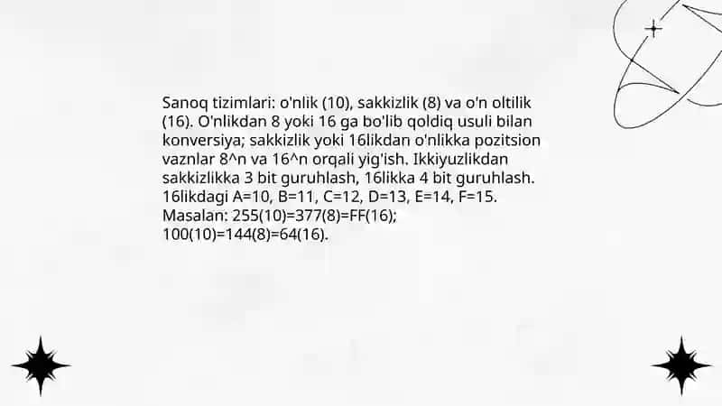 Axborotlarning kompyuterda tasvirlanishi 4