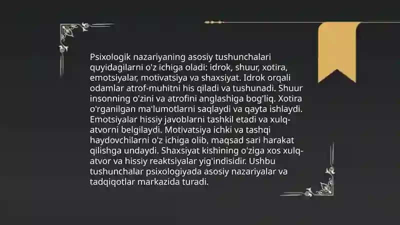 Psixologik nazariyaning oziga xosligi 4