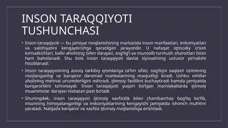 Inson taraqqiyotini ta’minlash va ijtimoiy xavfsizlik o‘rtasidagi bog‘liqlik masalalari 4