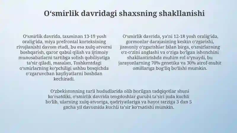 Yoshlik, Yetuklik Davri Psixologiyasi 4