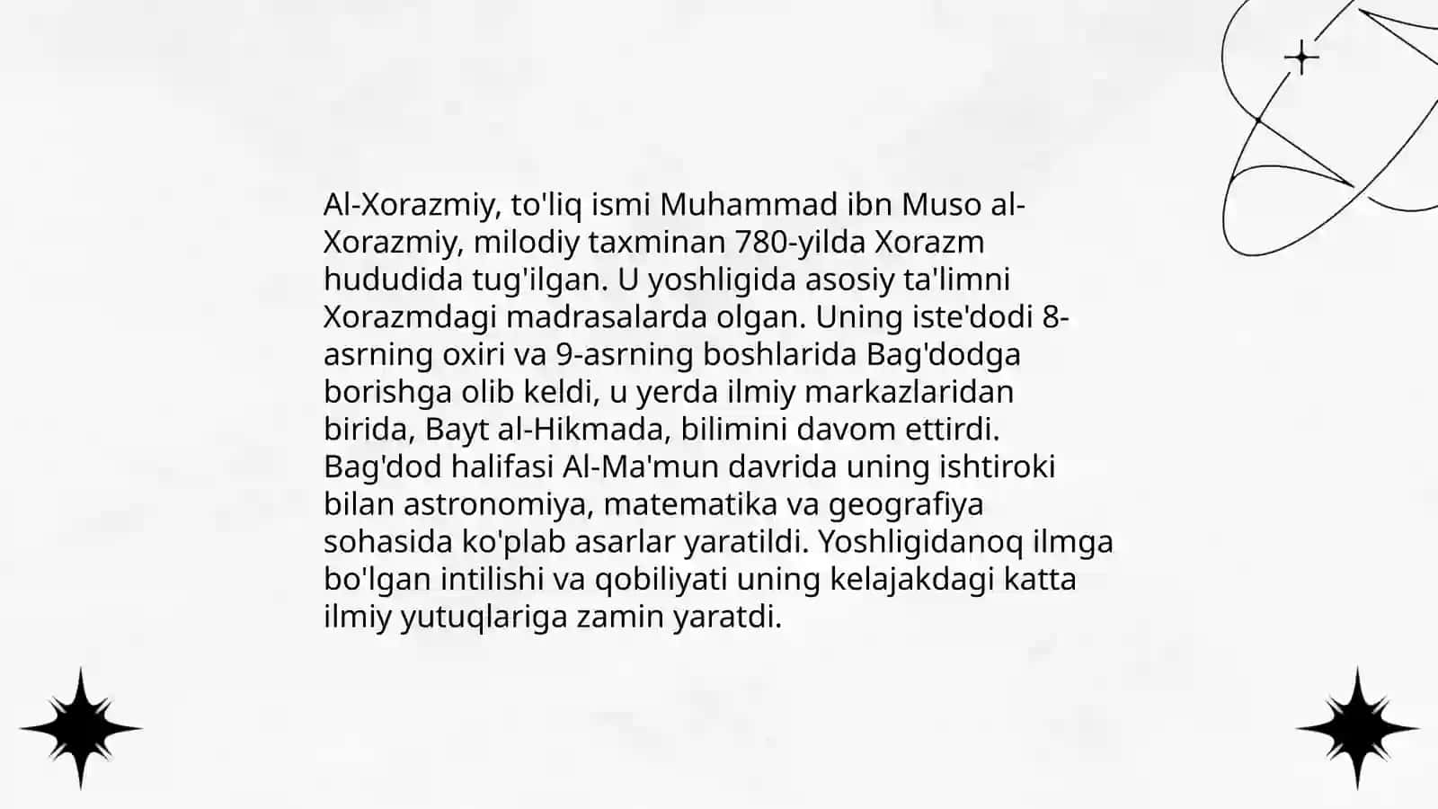 Muso al-Xorazimiyning hayoti va faoliyati 4