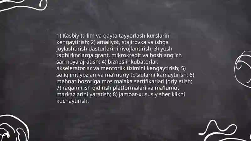 Taʼlim va kasbiy tayyorgarlikni mustahkamlash 4