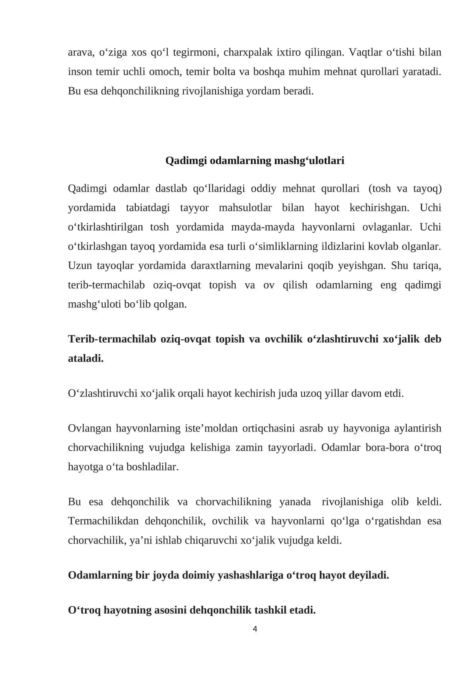 Insoniyatning mehnat faoliyati va turmush tarzi 4