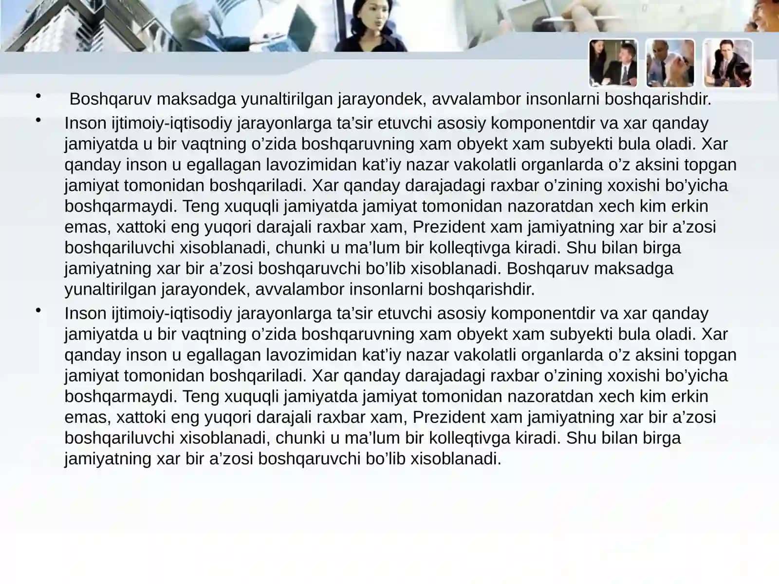 Menejerlik faoliyatini tashkil etish va rejalashtirish 4