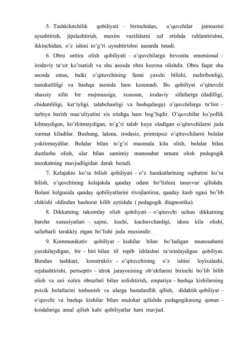 Pedagogik qobiliyat haqida tushuncha va pedagogik qobiliyatning turlari 4