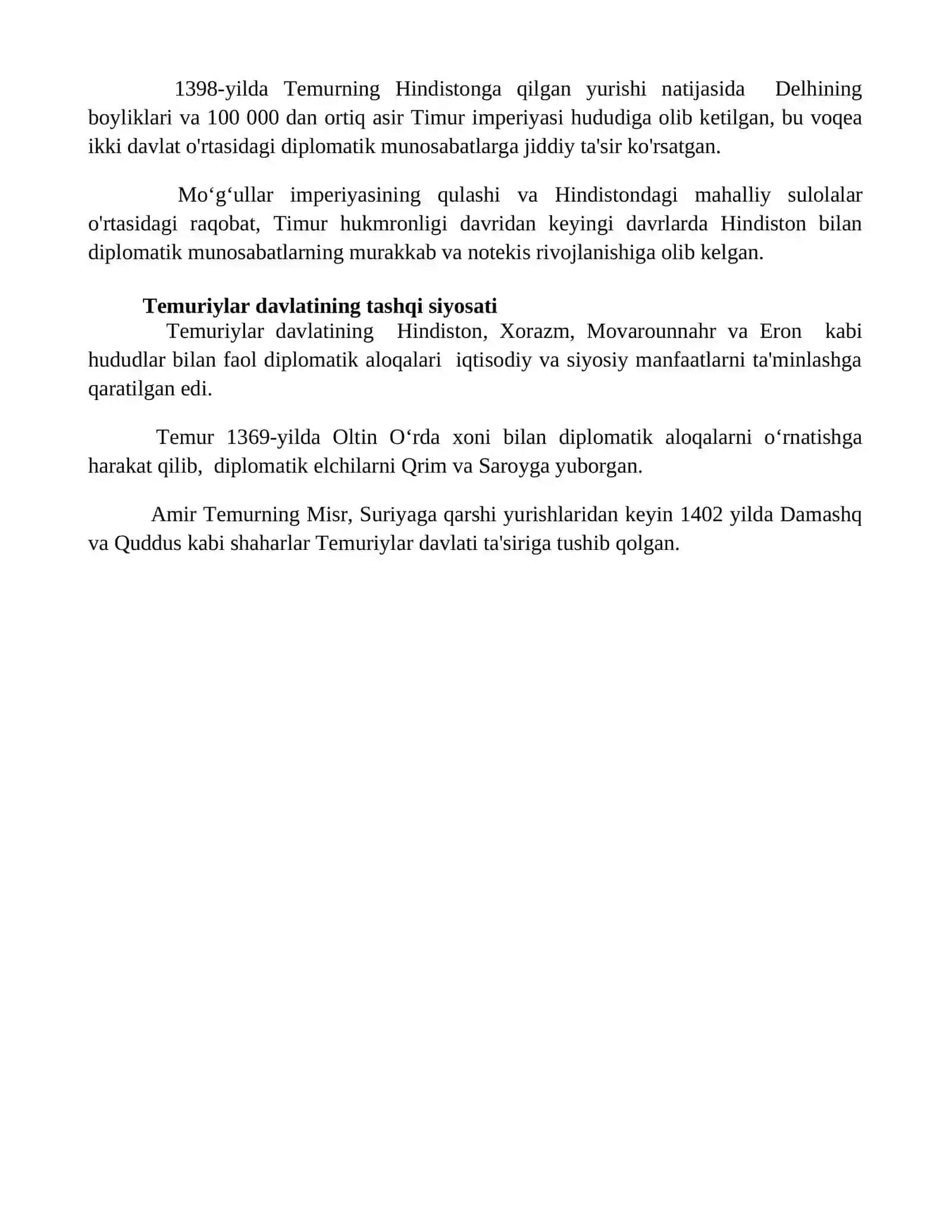 Temuriylar davrida elchilik aloqalari 4