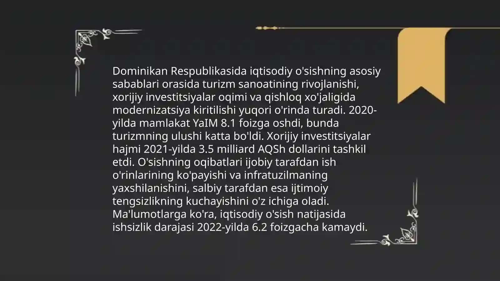 Dominican Republikasi bojhona siyosati tahlili 4
