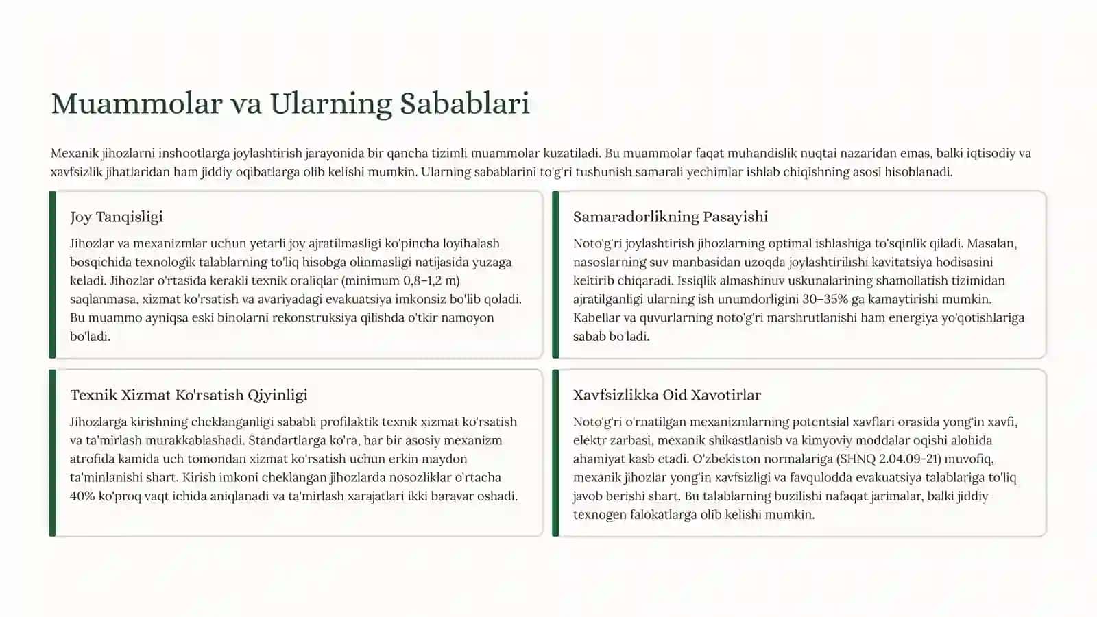 Inshootlarda Mexanik Jihozlarni Joylashtirish: MexanizmlarbilanIntegratsiya 4