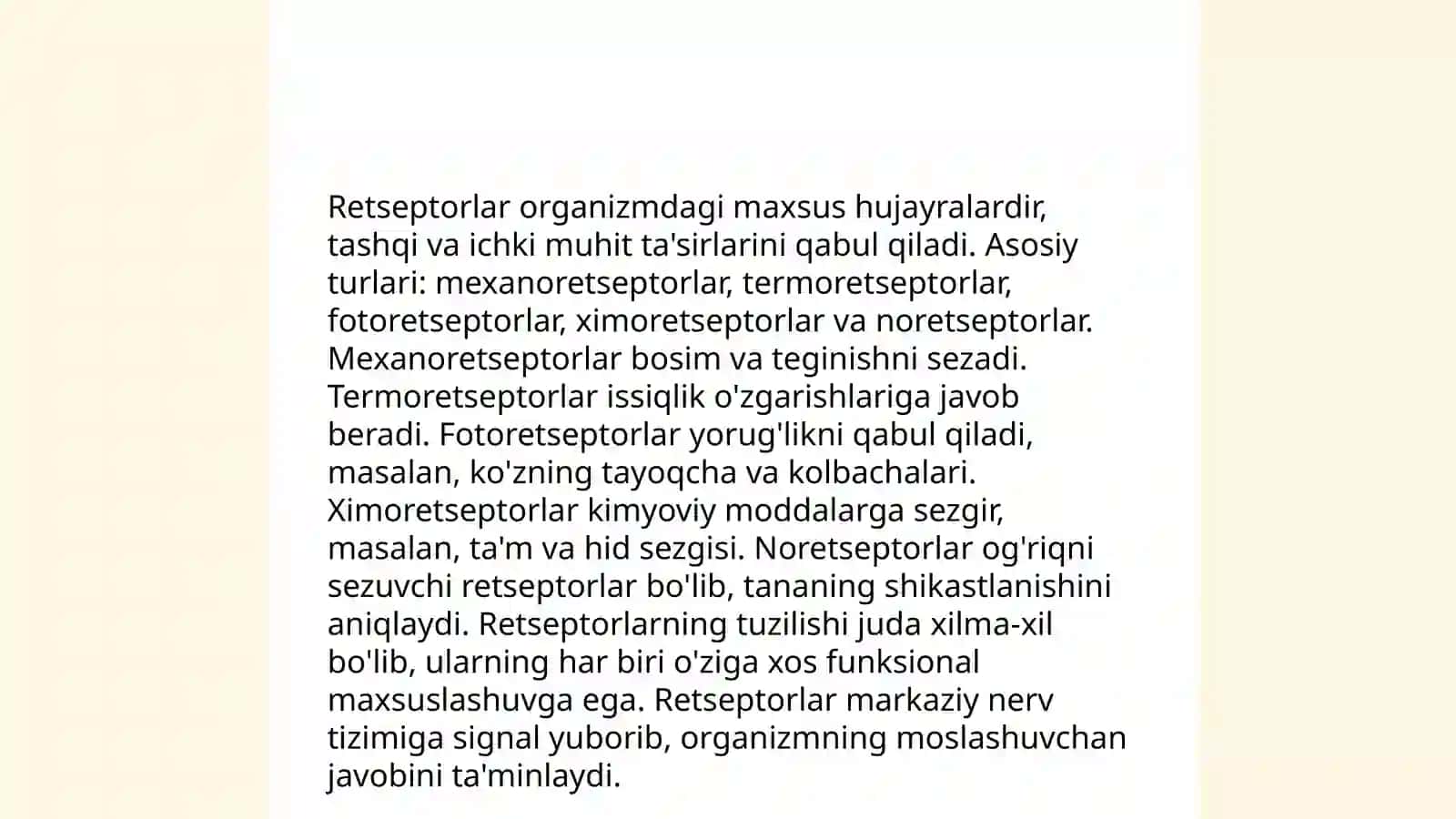 Sensor tizimining yoshga oid retseptorlari fiziologiyasi va gigiyenasi 4