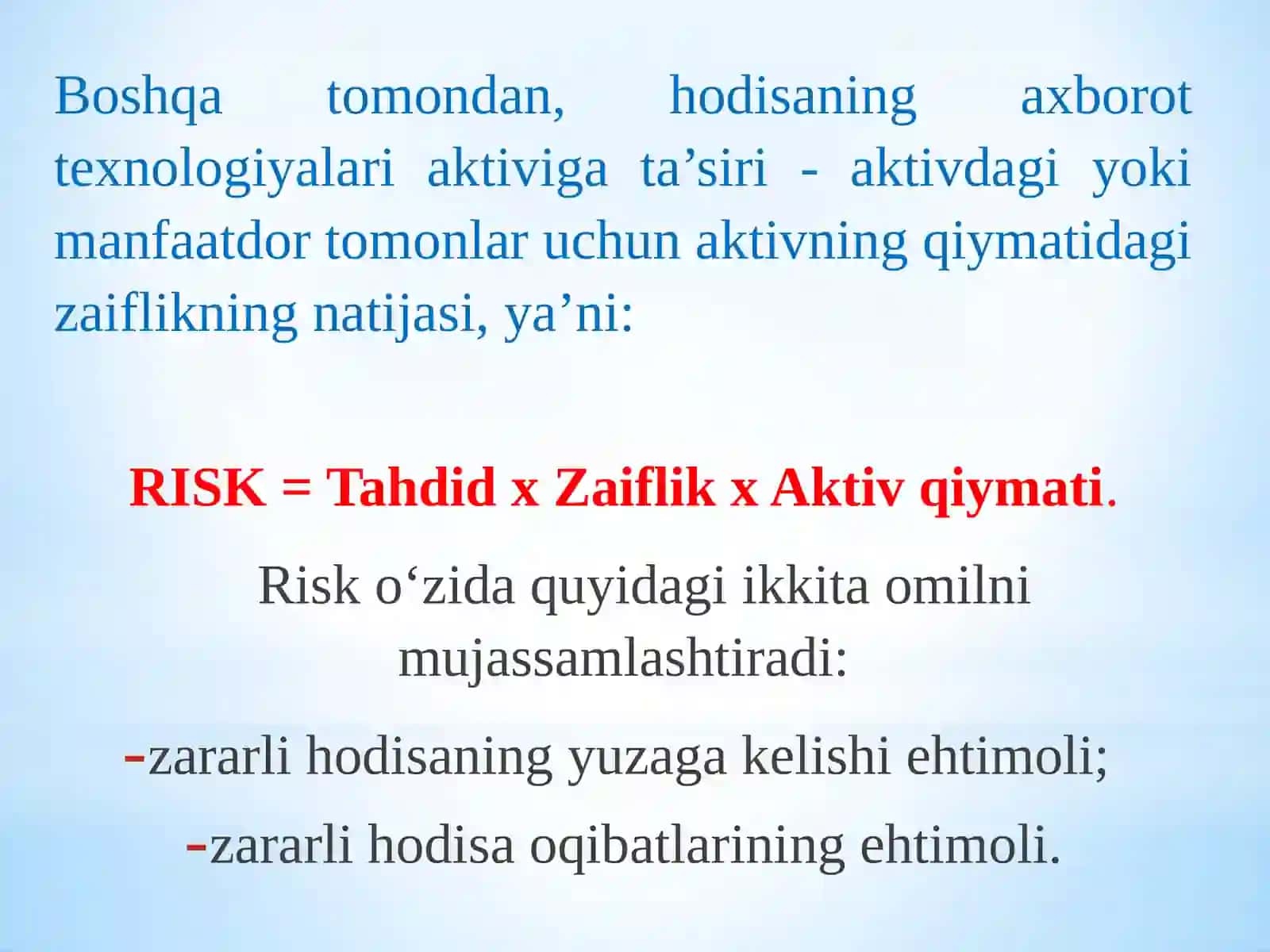 KIBERXAVFSIZLIK ASOSLARI FANINING O’QUV YUKLAMASI 4