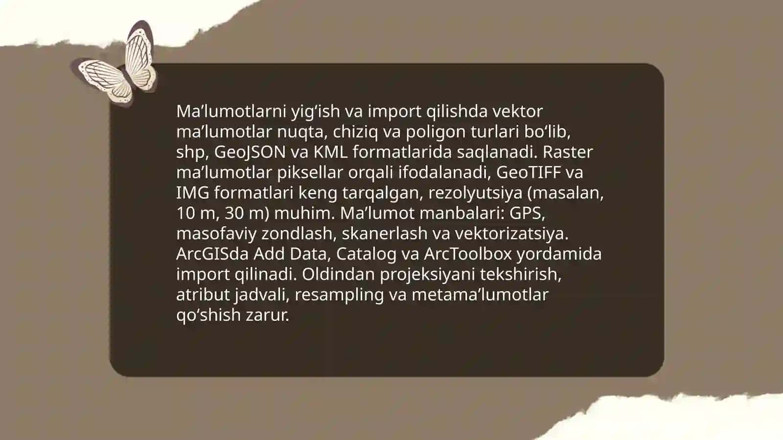 ARK GIS dasturida sonli kartalarning modelini yaratish 4