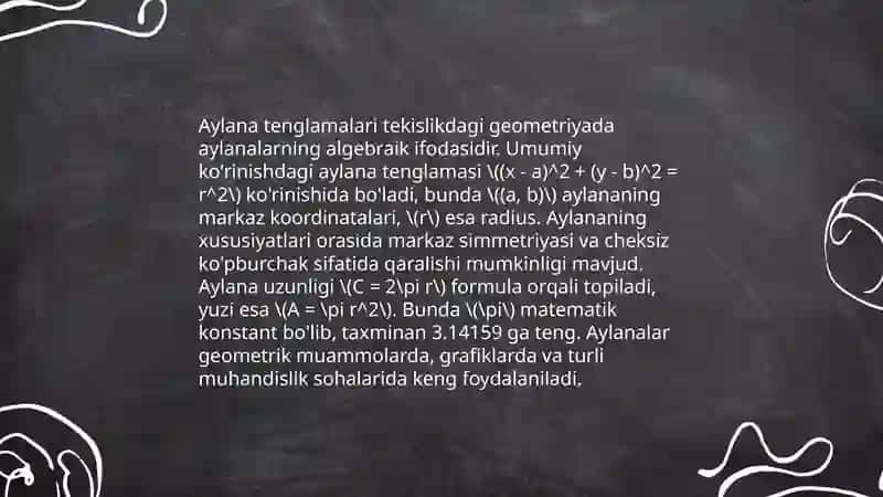 Ikkinchi tartibli egri chiziqlar.Aylana. Ellips. Giperbola. Parabola 4