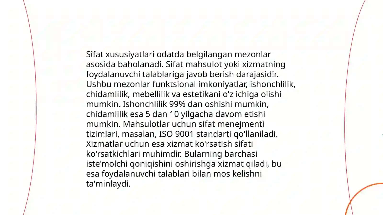 Oʻlchaniyotgan kattalikning sifat va miqdor tavsiflari 4