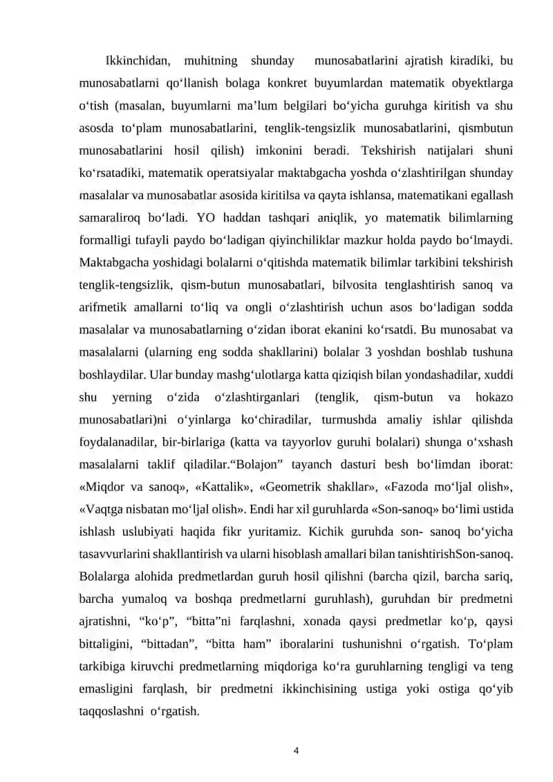 Katta va Tayyorlov Guruhlarida Son-sanoq Bo'yicha Tasavvurlarini Shakllantirish va Hisoblash 4
