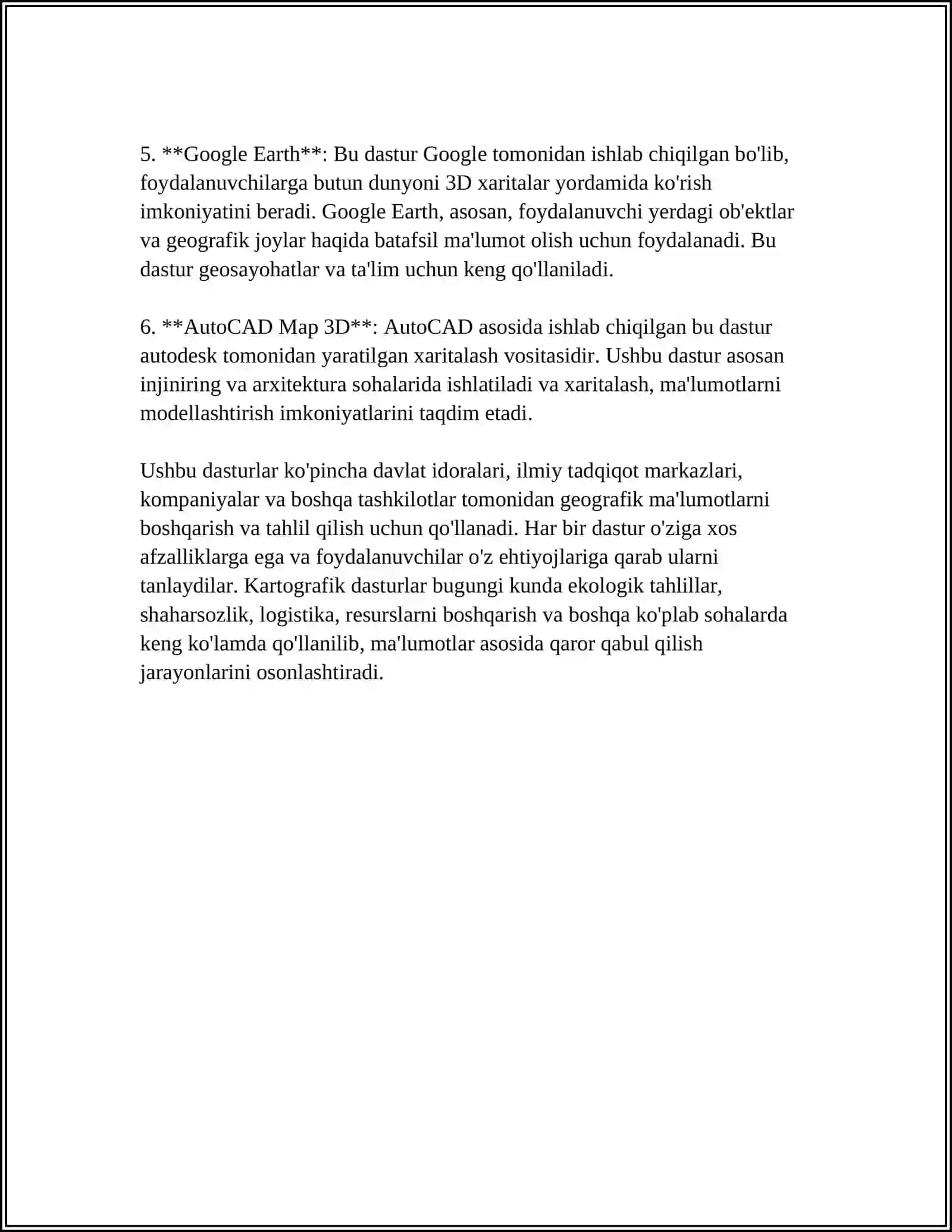 KENG QO‘LLANILADIGAN KARTOGRAFIK DASTURLAR 4