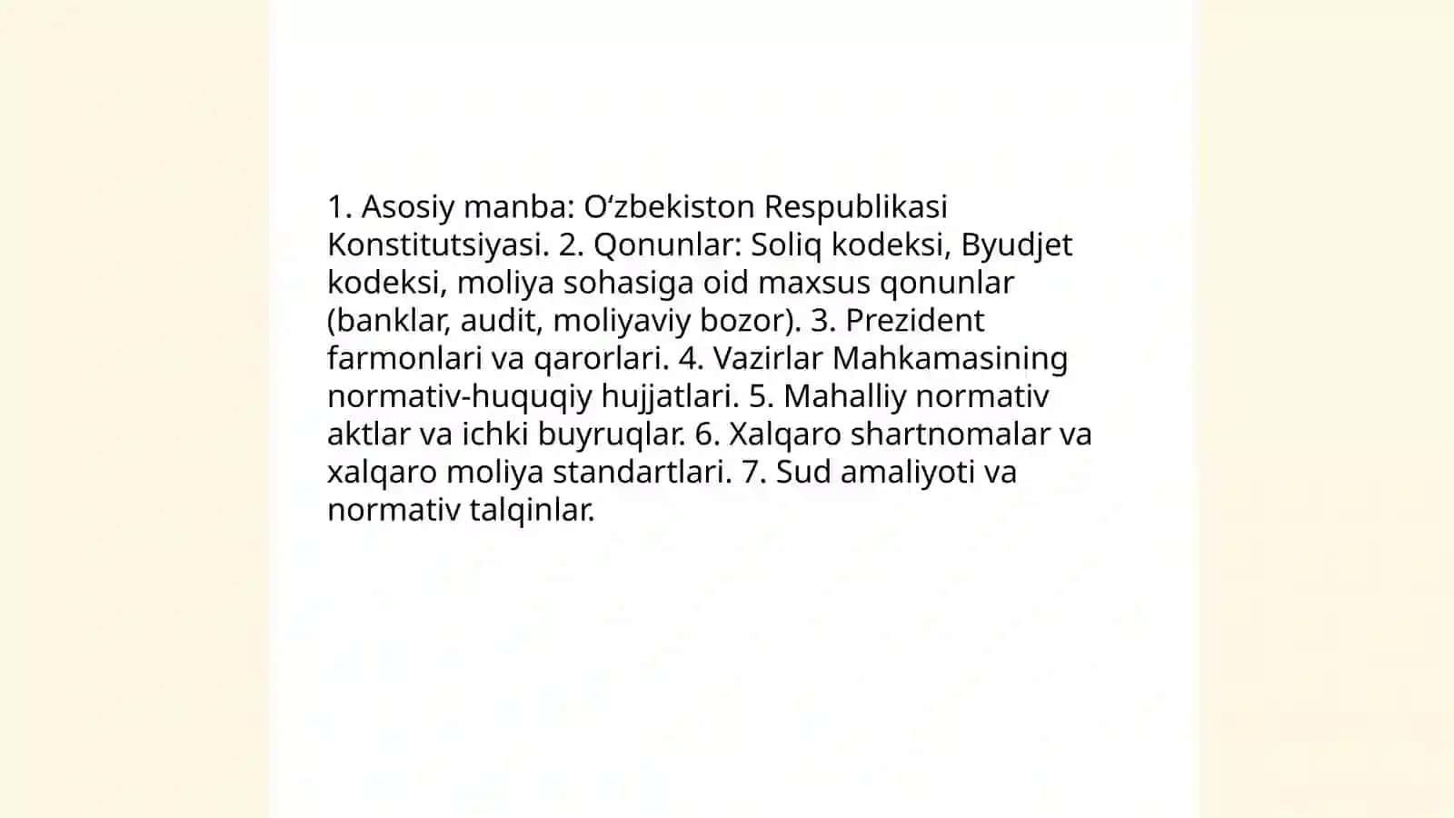Oʻzbekiston Respublikasida moliya huquqi 4