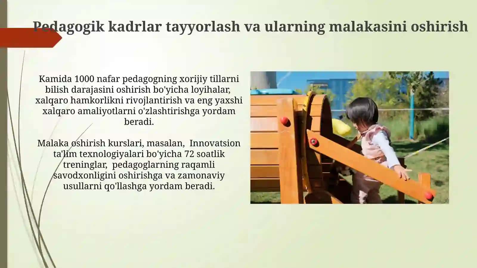Xorij davlatlarini maktabgacha taʼlim tashkilotlarida rivojlantiruvchi markazlarni tashkil etish 4
