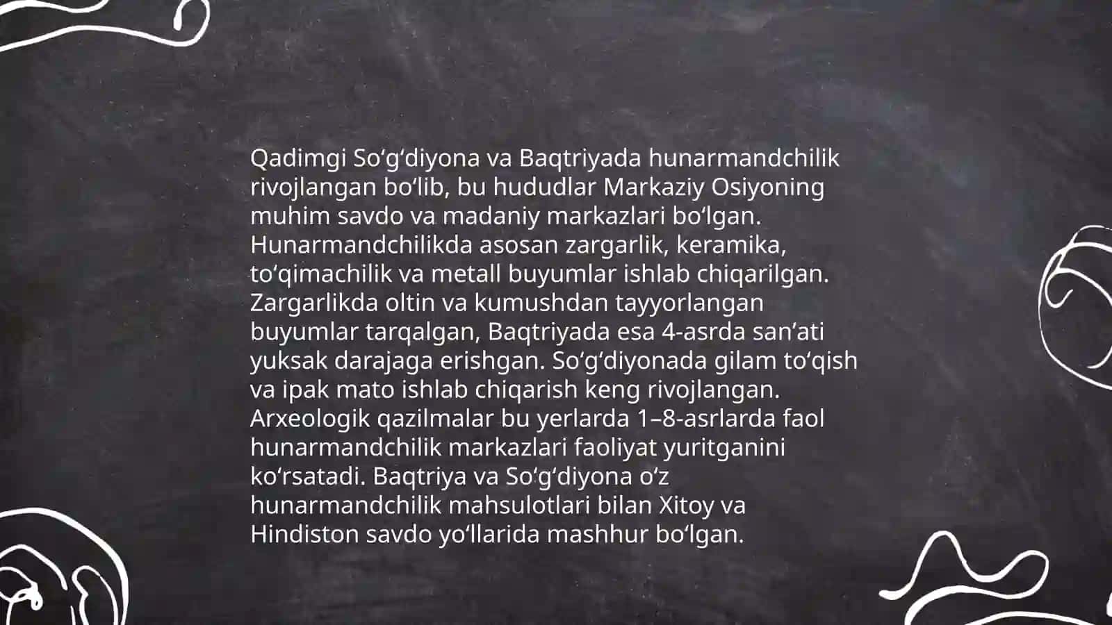 Qadimgi Soʻgʻdiyona va Baqtriyada ishlab chiqarish 4